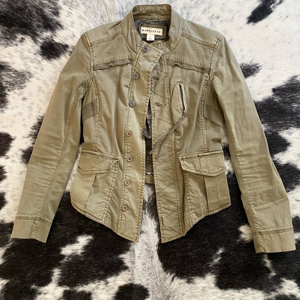 Anthropologie Marrakech Green Utility Jacket